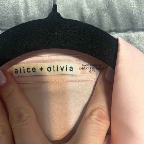 Alice + Olivia Multicolor Blouse with Pink Collar - Picture 7 of 11